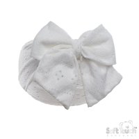 HB118-W: White Cable Headband w/Large Bow